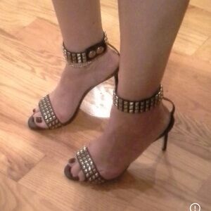 Manolo Blahnik Black Studded Heels